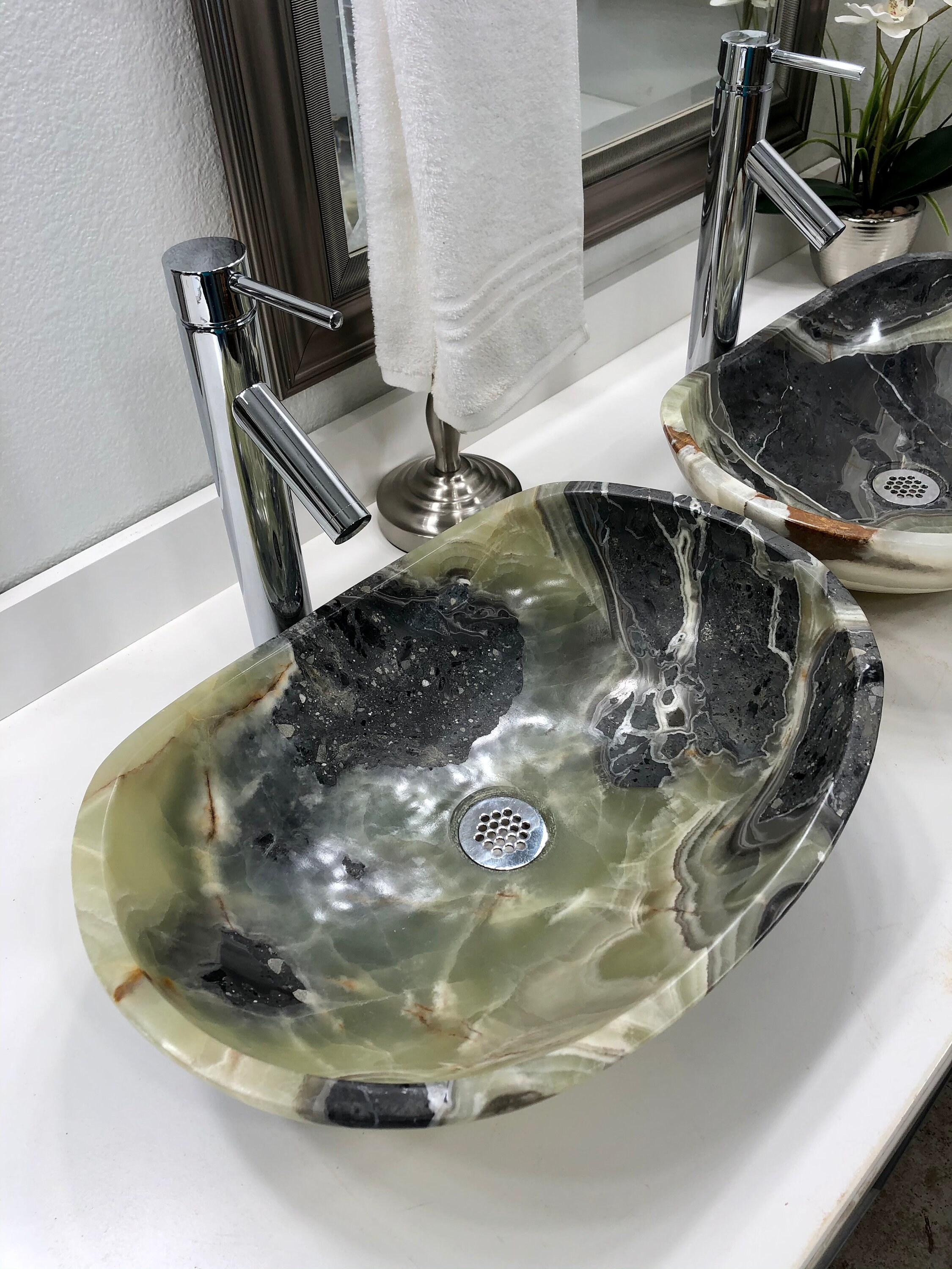 Onyx Stone Sinks 2 Modern Natural Stone Bathroom Vessel Etsy