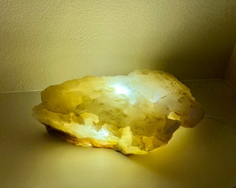 Stone Light / Illuminated Onyx Stone / Onyx Light / Stone Lamp / Onyx Lamp / Indoor Garden / Table Lamp / Decorative Light / Rock Light