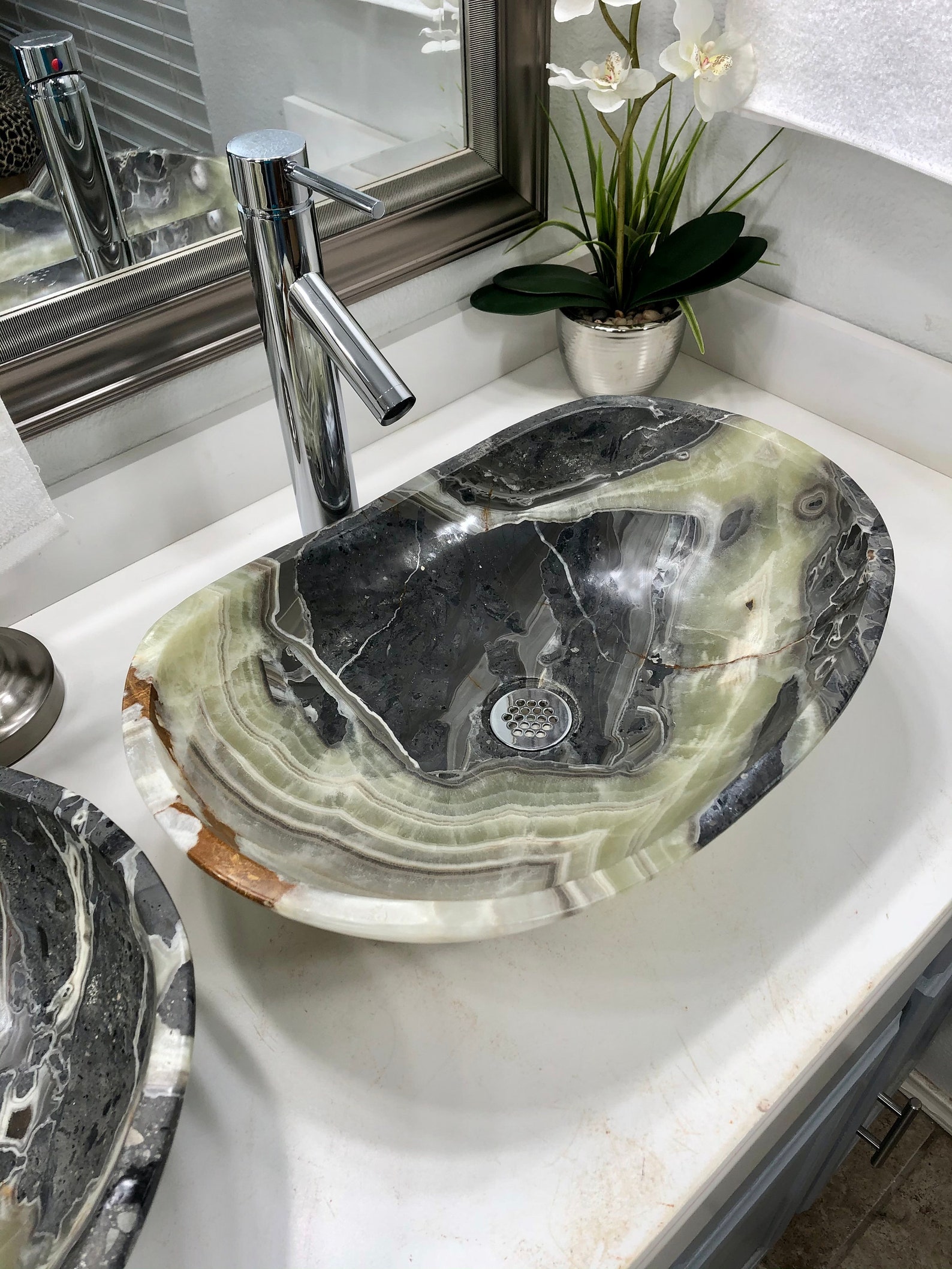Onyx Stone Sinks 2 Modern Natural Stone Bathroom Vessel Etsy