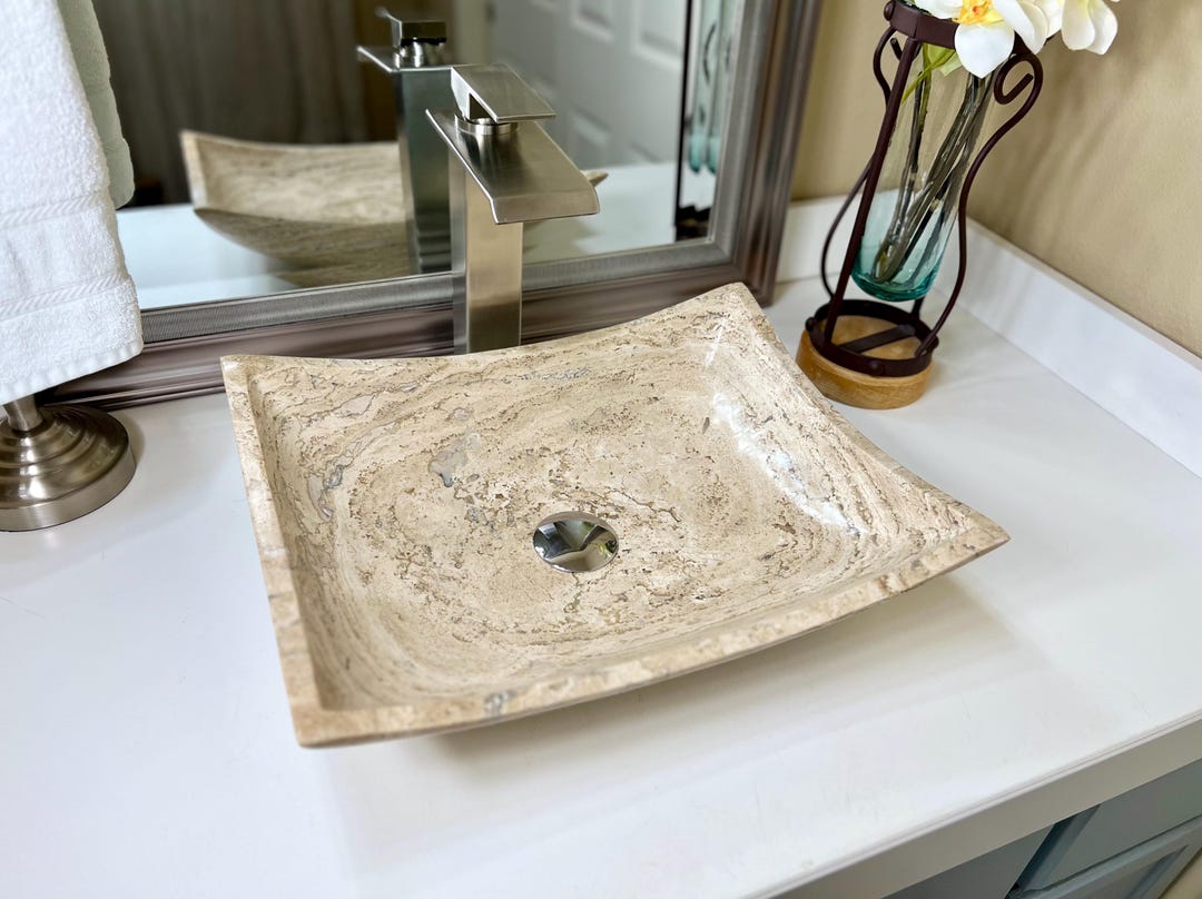 Travertine Sink | Vessel Sink | Bathroom Sink | Stone Sink | Vessel ...