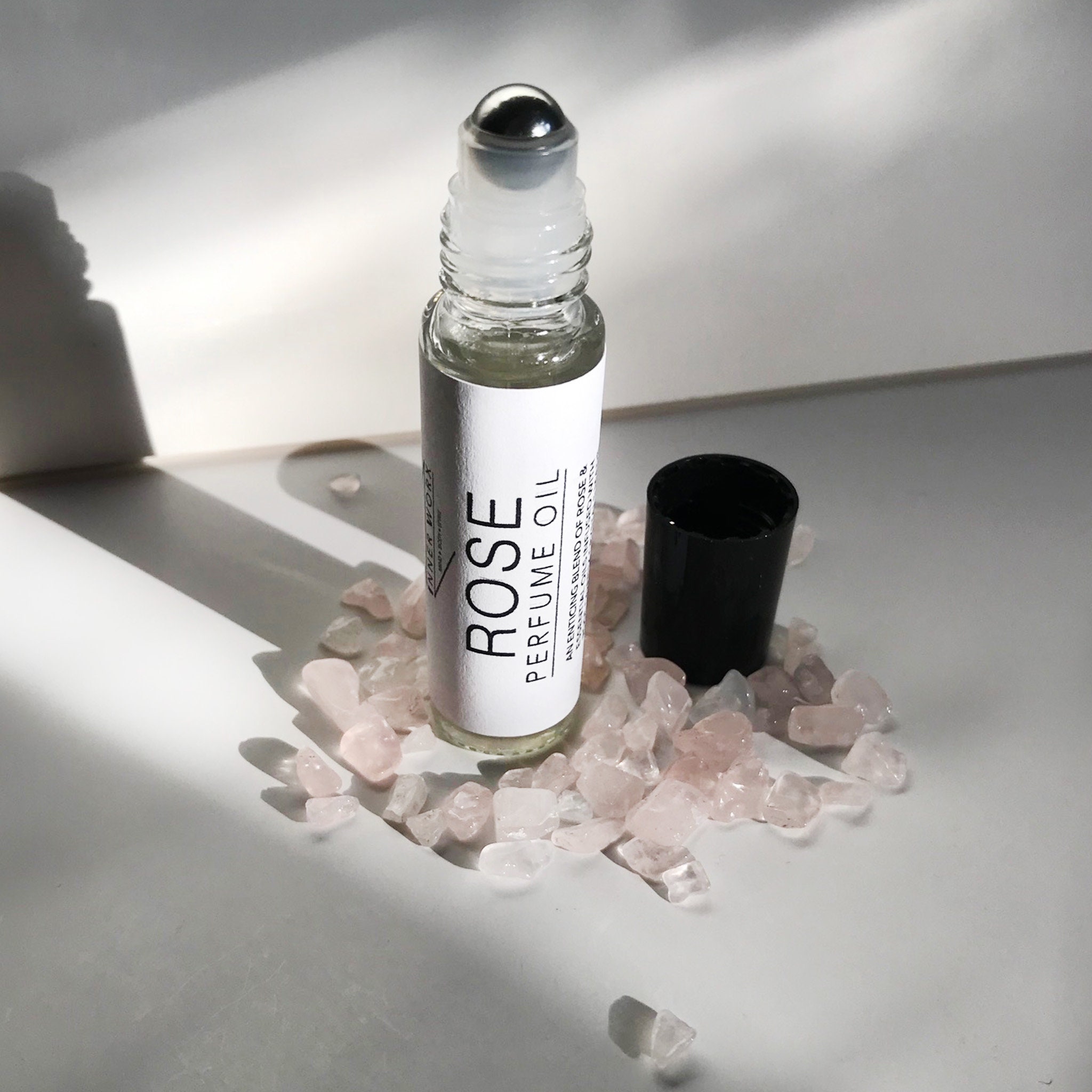 Rose Oil Natural Perfume rose Quartz Inside roll on Perfume Etsy