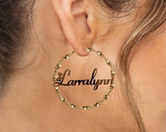 Earrings with name on them deals