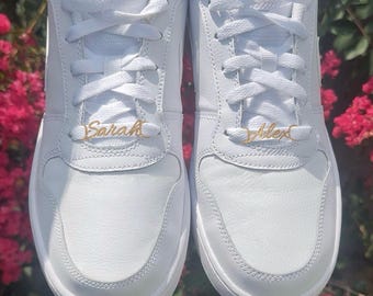 Custom Name Lace Locks, 18K Gold Dubraes Personalized Shoelace Charms for Shoes