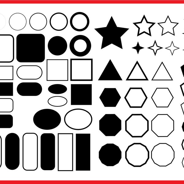 BASIC SHAPES SVG - Pack Bundle (Cricut Download)