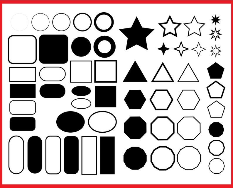 Download BASIC SHAPES SVG Pack Cricut Download | Etsy