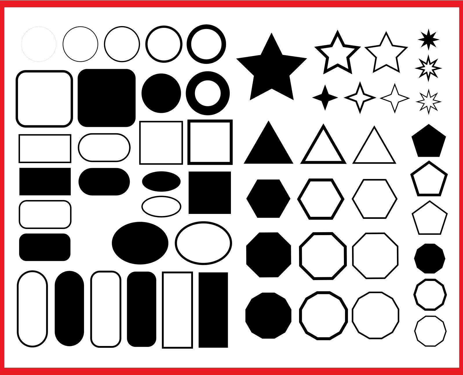 Download Basic Shapes Svg Pack Cricut Download Etsy