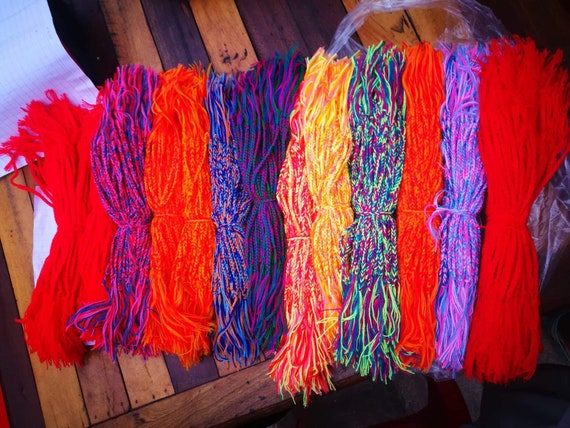 5 Handmade Buddhist Prayer Bracelet Pack: Woven String Bracelets from Angkor Wat