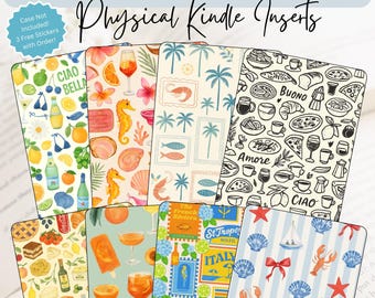 Coastal Italian Summer Physical Kindle Insert | Cute Clear Case Filler | Custom E-Reader Decor | Personalized Gift for Book Lovers
