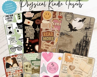 Collage Stickers Bookish Genre Physical Kindle Insert | Kindle Clear Case Filler | Custom E-Reader Decor | Personalized Gift for Book Lovers