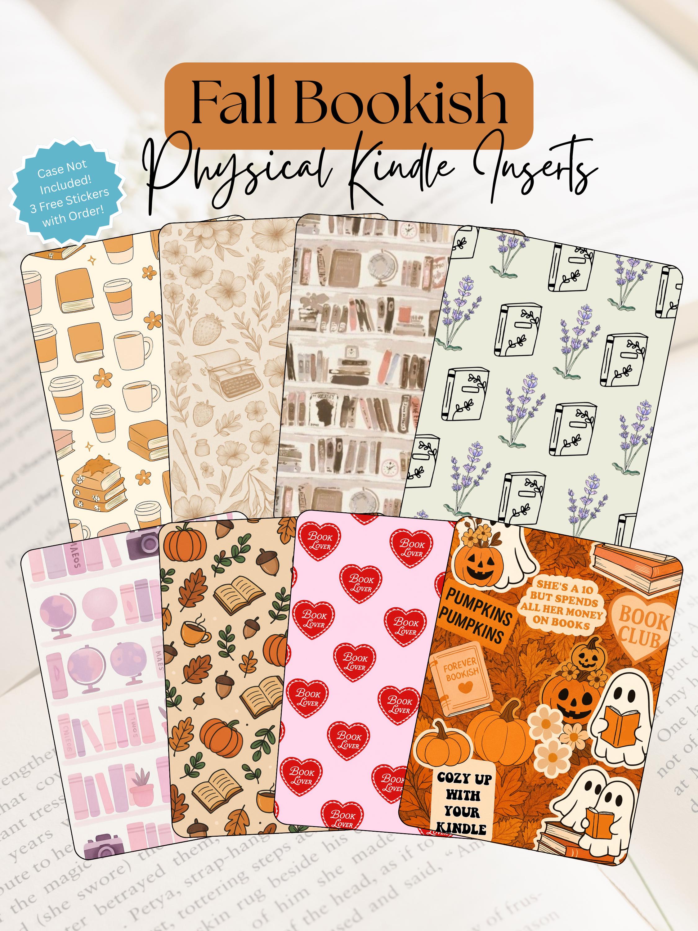 Fall Bookish Physical Kindle Insert | Halloween or Autumn Clear Case Filler | Custom E-Reader Decor | Personalized Gift for Book Lovers