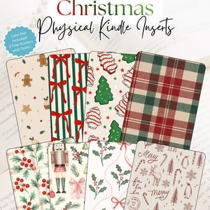Kindle-inzetstukken kerst | Decoratie Kindle-hoesje voor de feestdagen | 18 feestelijke ontwerpen | Fysieke Kindle-insteekkaarten | Leuk cadeau voor boekenliefhebbers