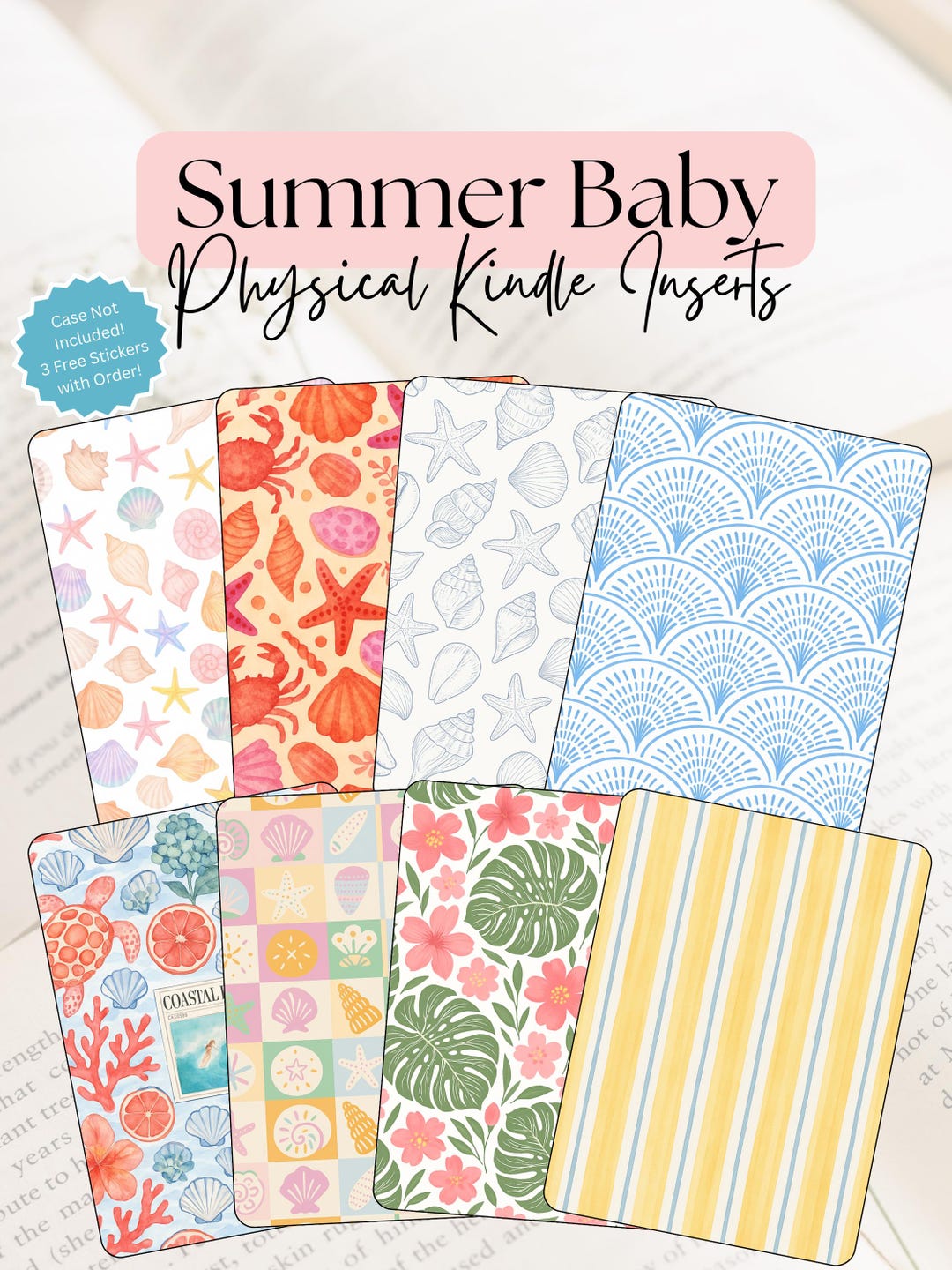 Summer Baby Physical Kindle Insert | Cute Clear Case Filler | Custom E ...