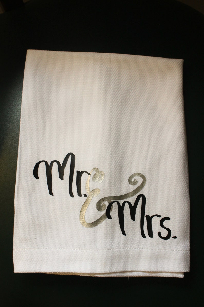 Wedding Gift Tea Towel Engagement Gift Mr /& Mrs