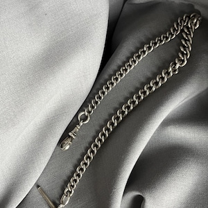 Vintage sterling silver pocket watch chain