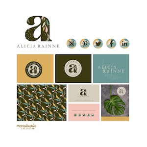 Branding Package, Organic Feminine Logo, Graphic Design Service, Instagram Template, Business Card, Logo Design Suite, Brand Identity Design
