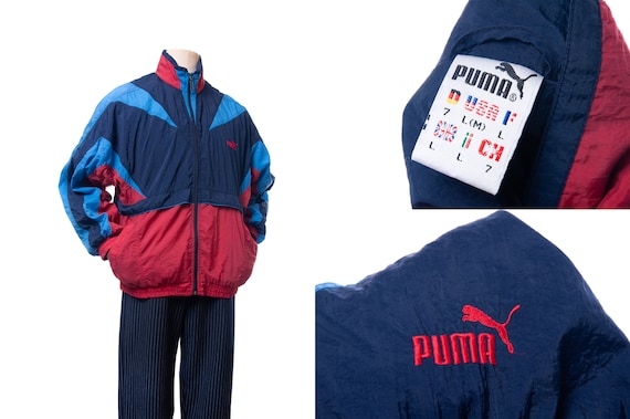 Men's PUMA Vintage 80s 90s Shell Suit Track Jacket Color Multi