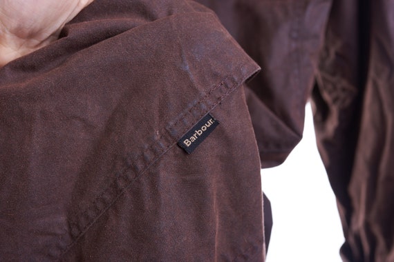 Barbour Newmarket Mac Brown Belted Waxed Coat L17… - image 10