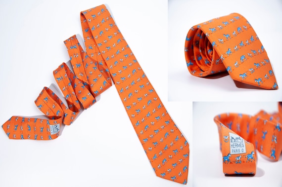 Men's HERMES Tie Silk Necktie Mens Whimsical Toy H