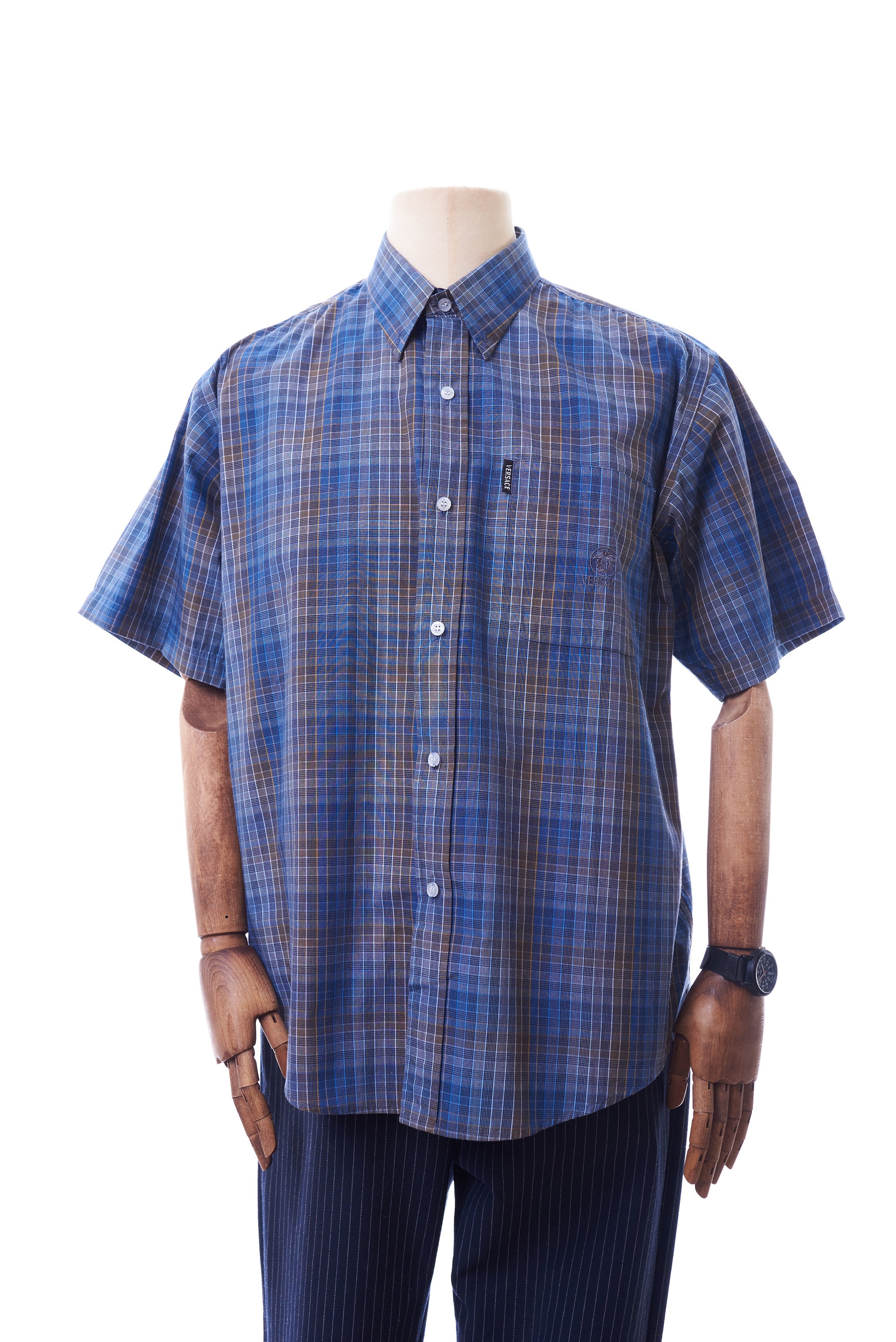 Vintage VERSACE Short Sleeve Shirt Size XL Mens shirt Vintage Etsy