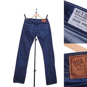 DIESEL OUR-NOMAD Blue Wash Denim Straight Jeans W30 L34 Button Fly