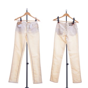 DAMES GALLIANO Broek Broek Wit Geel Maat 25 39