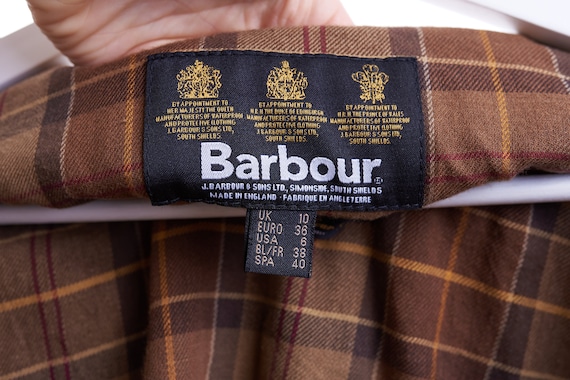 Barbour Newmarket Mac Brown Belted Waxed Coat L17… - image 6