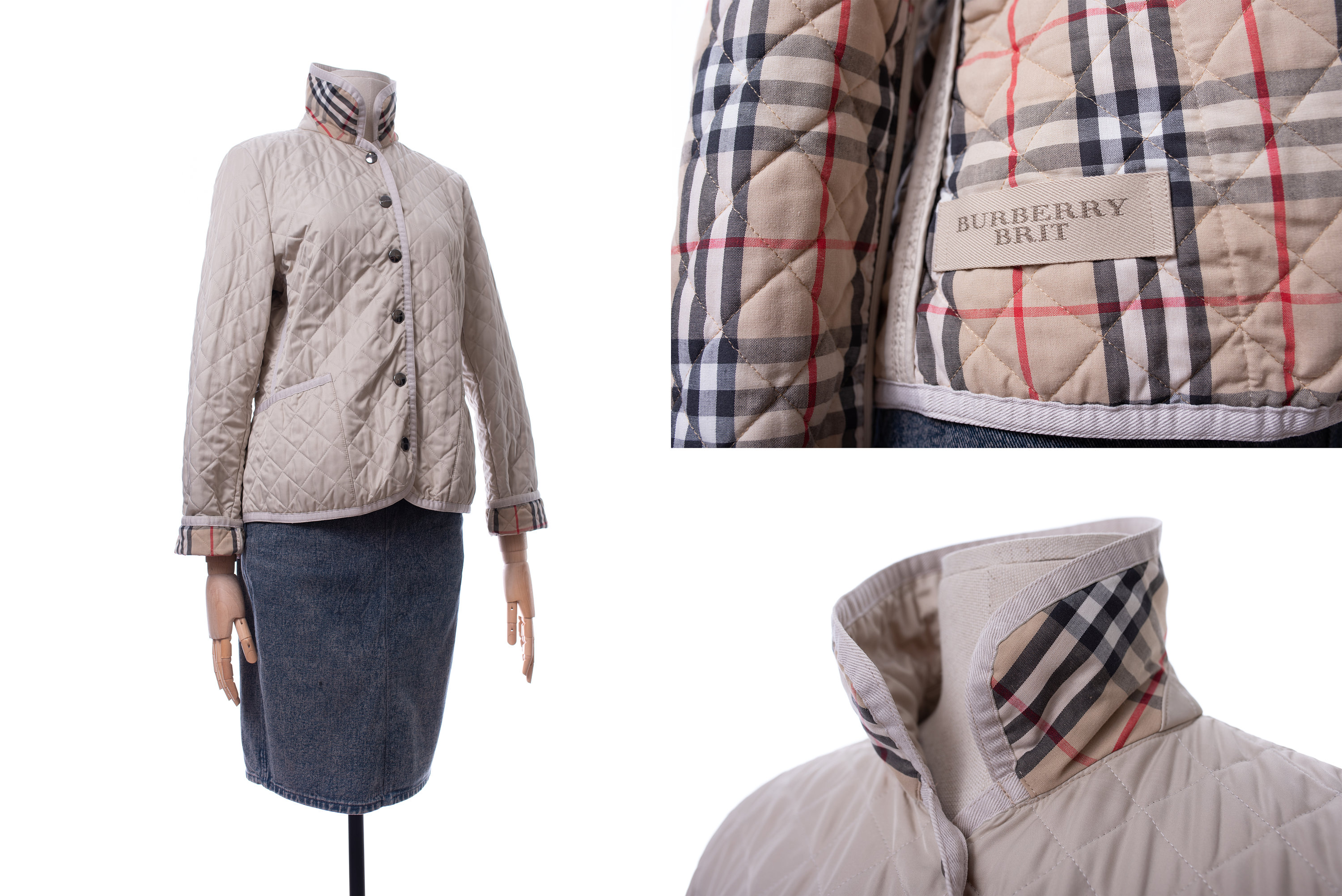 Women's BURBERRY BRIT Quilted Jacket Beige Cream Color - Etsy UK