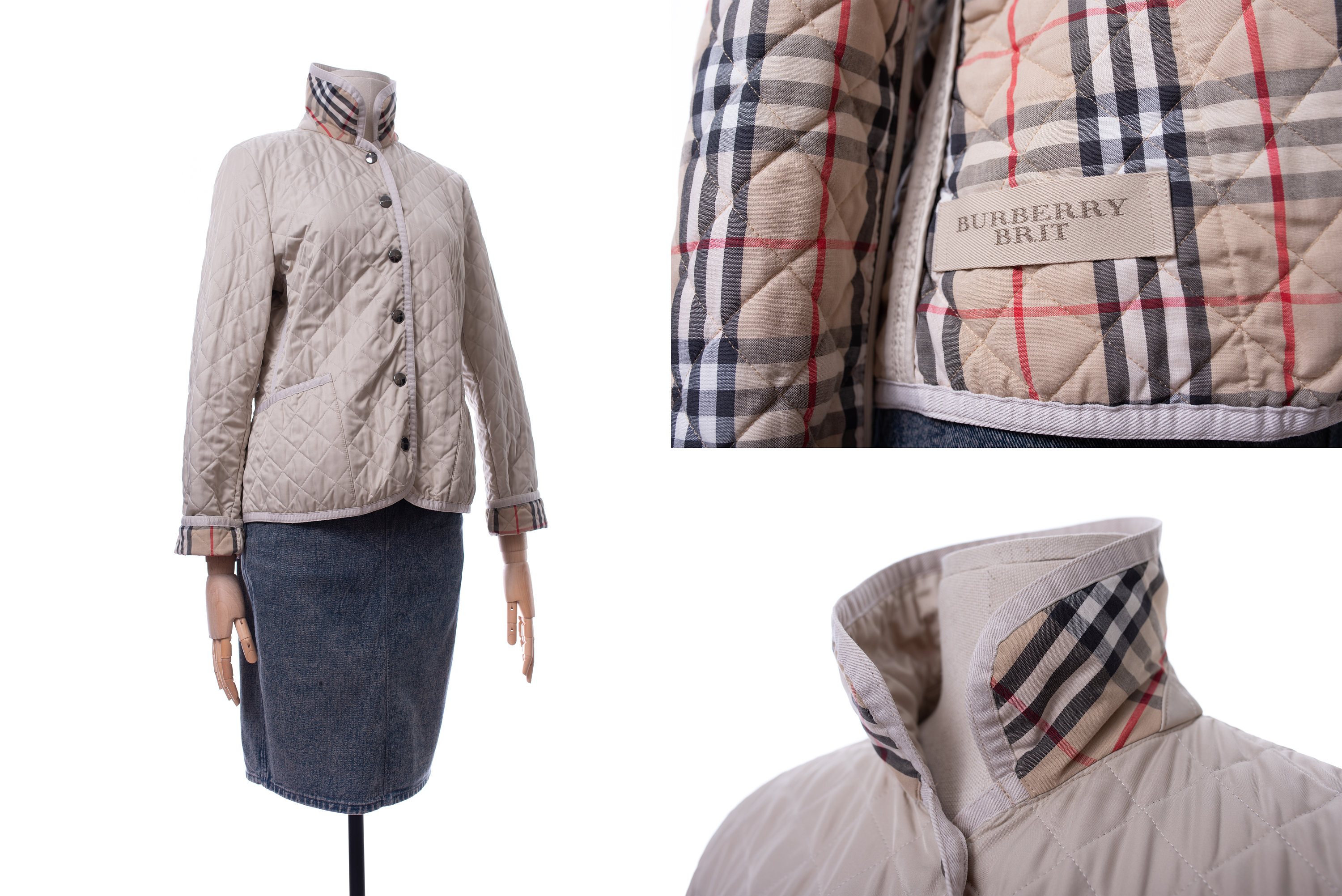 Damen BURBERRY BRIT Gesteppte Jacke Beige Creme Farbe - Etsy Schweiz