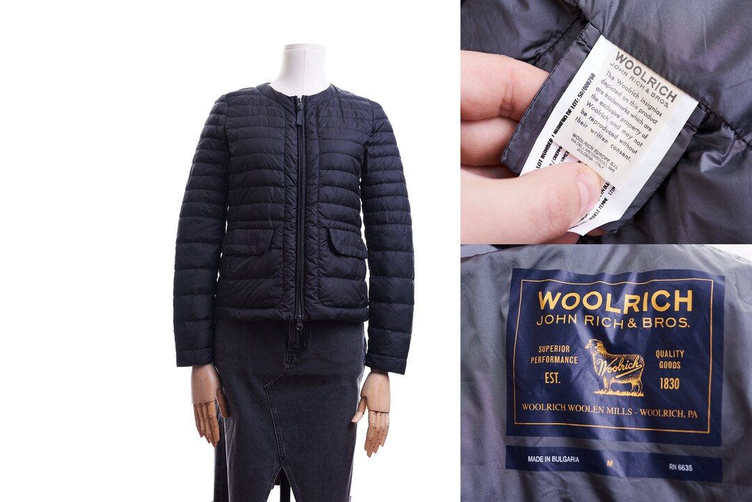 Giacca imbottita marrone WOOLRICH da donna, taglia L Italia