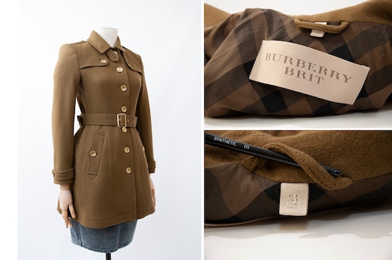Women's BURBERRY Brit Wool Cashmere Belted Trench