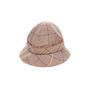 Vintage BURBERRYS Of London Plaid House Bucket Hat Rozmiar S Shimmer Color