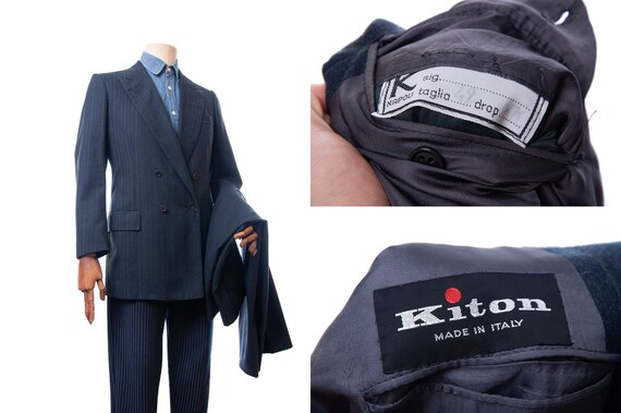 Men's KITON NAPOLI Double Вreasted Dark Blue Wool