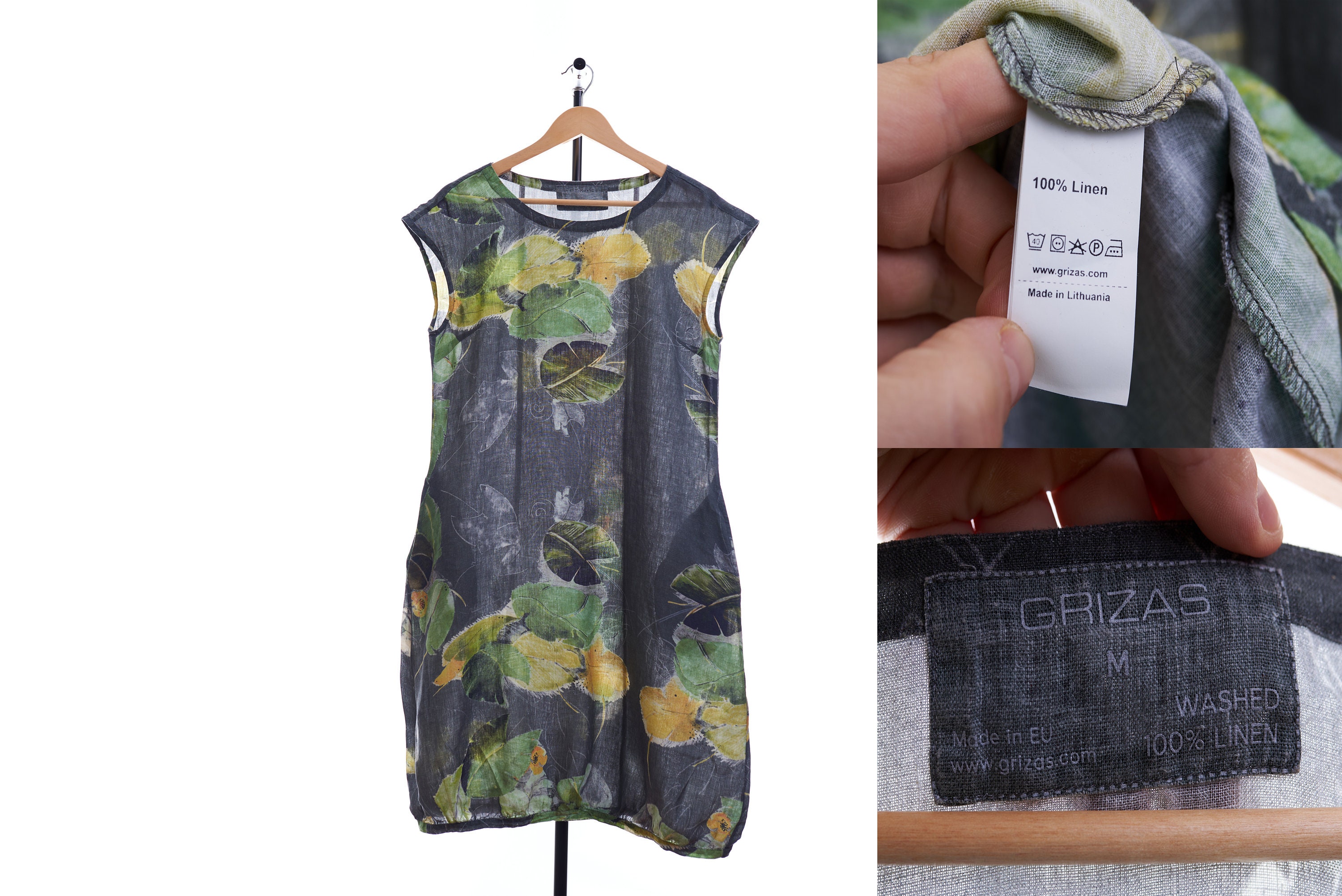 GRIZAS Robe à manches courtes en lin lavé Taille M France