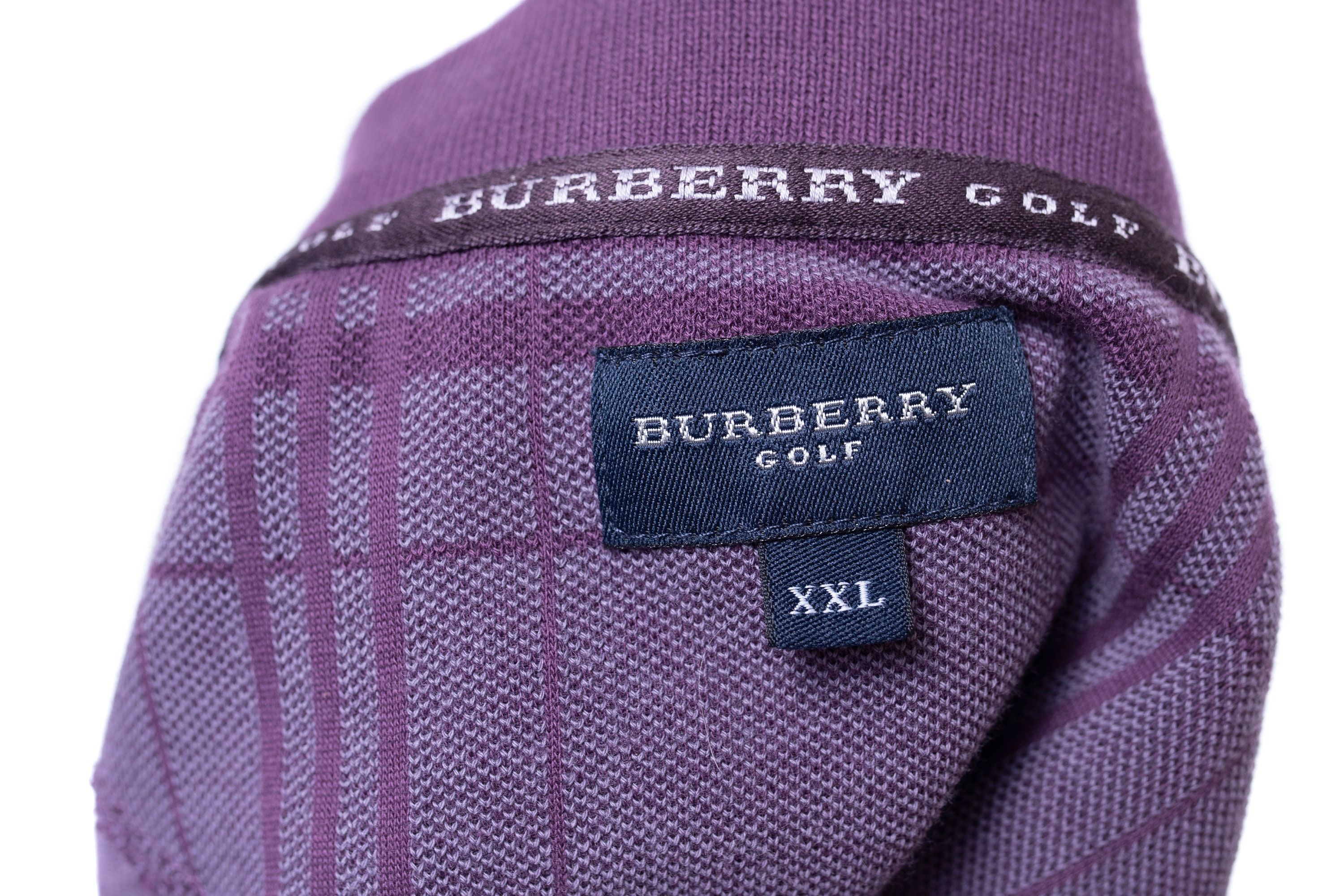 Men's Burberry Golf Man Polo Shirt Purple Check Club Etsy