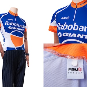 Men&#39;s AGU Rabobank Short Sleeve Cycling Jersey Cycling Cycle Bike Italy Size 1