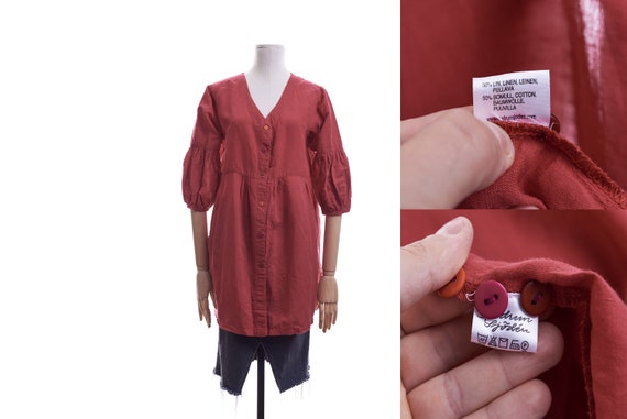 3/4 sleeve linen tunic dress 0010 3/4 sleeve linen tunic dress 0010