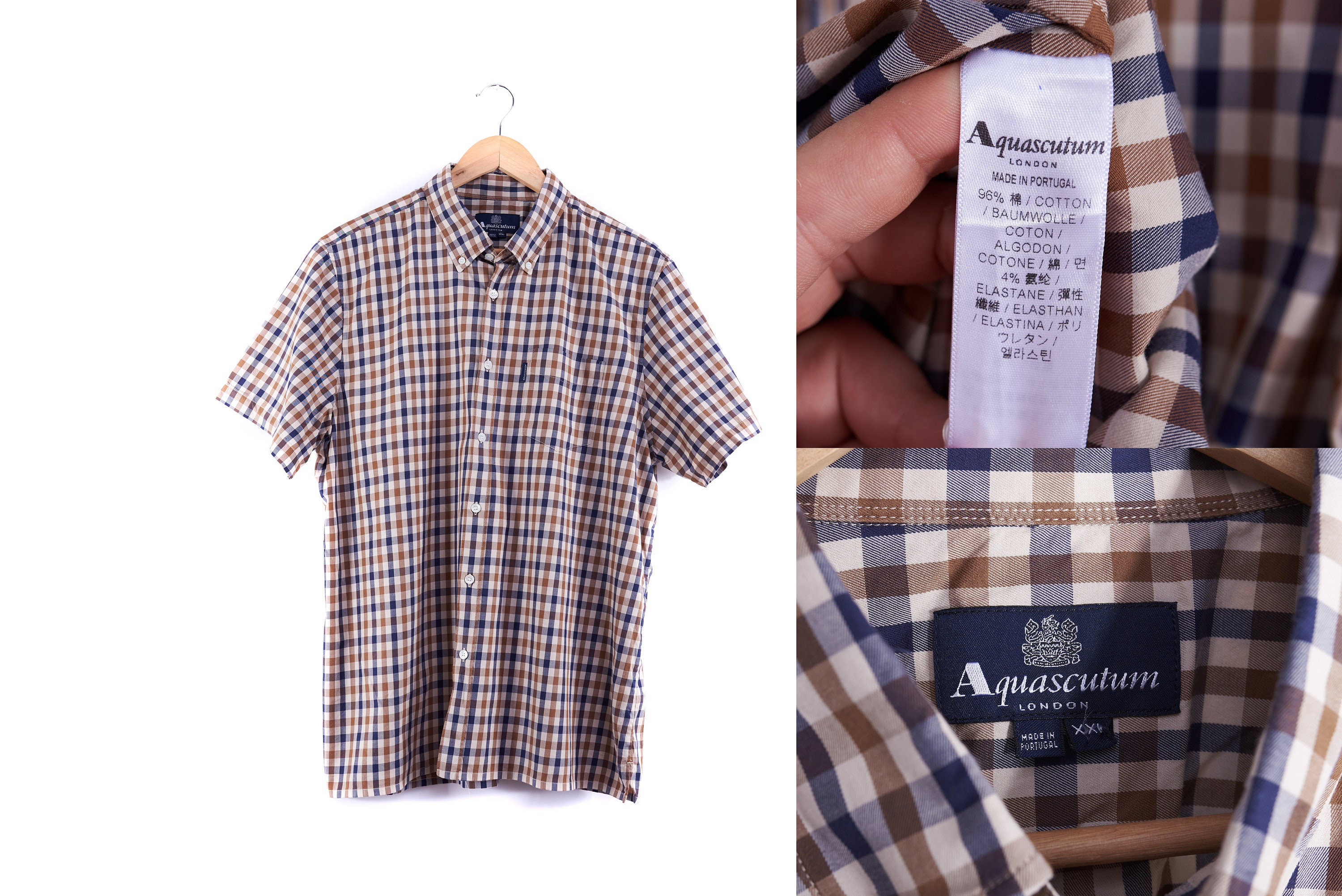 Aquascutum XXL House Check Shirt Men's Short Sleeve Pocket - Etsy