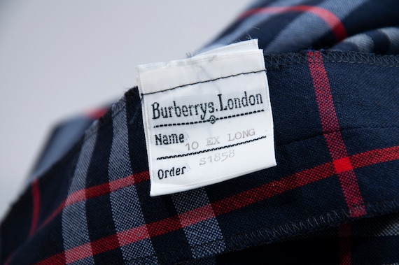 Women's BURBERRYS London Blue Plaid Vintage Skirt… - image 10