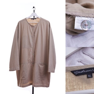 Gudrun Sjoden Long Dress Cardigan Size XL (#05) Linen Light Beige