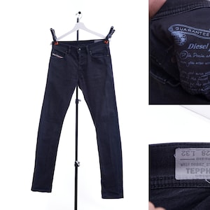 Diesel 0886Z Stretch Tepphar Slim Carrot Jeans Size W28 X L32 Black