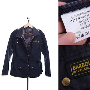 Vestido de chaqueta de cera de motocicleta internacional BARBOUR para mujer Tartán Tamaño UK 10 USA 6