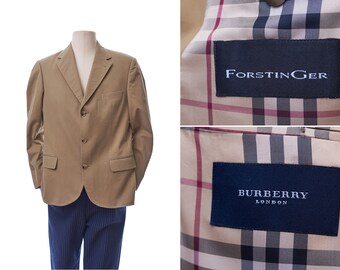 Mens BURBERRY Blazer Barrie-s Coat Jacket Checked Size 50 Tag - Etsy Finland