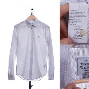 Vivienne Westwood White Blue Polka Long Sleeve Shirt Size I