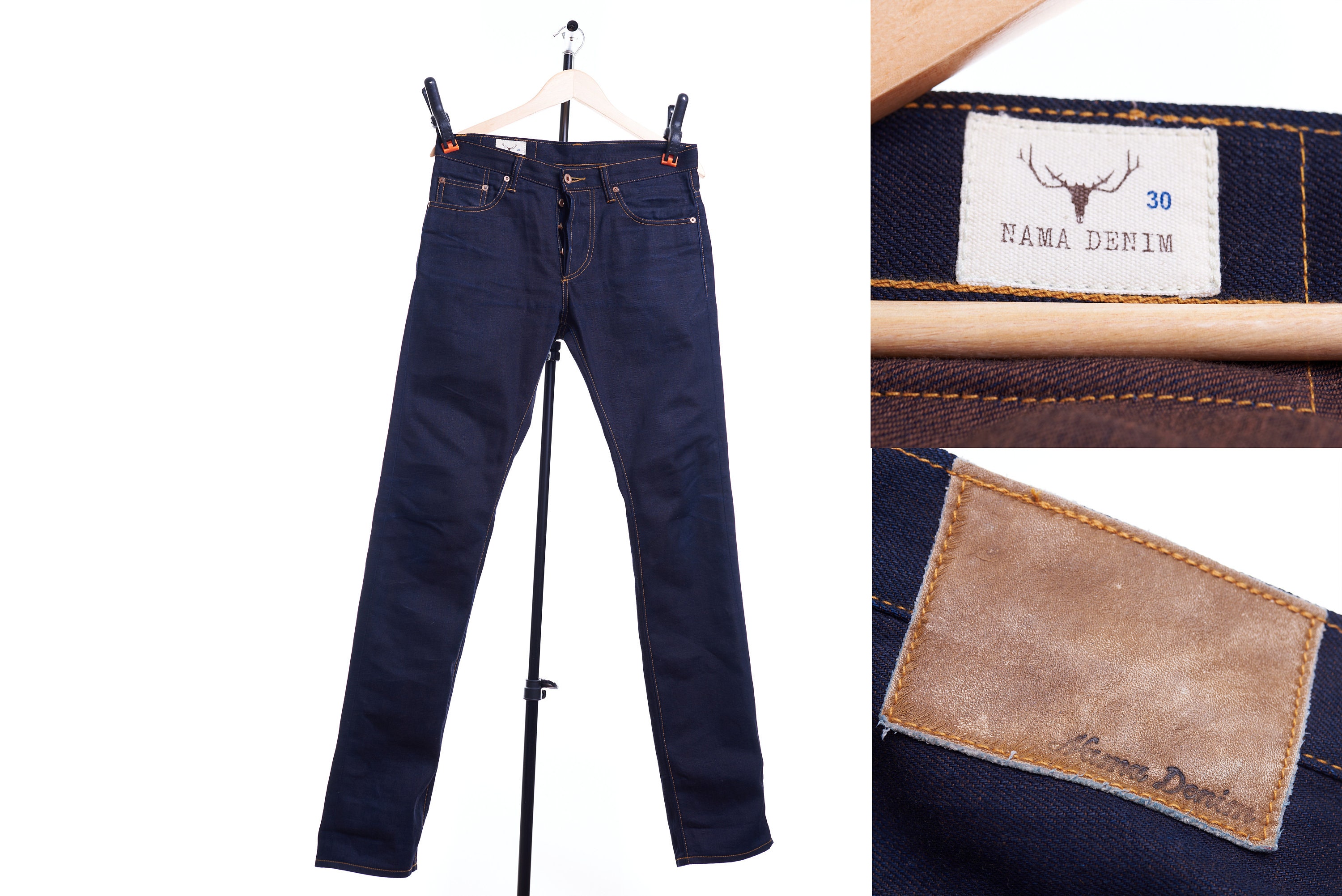 Nama Denim Selvedge Jeans, Herringbone Denim Fabric, Size 30 Nama Denim Selvedge Jeans, Herringbone Denim Fabric, Size 30