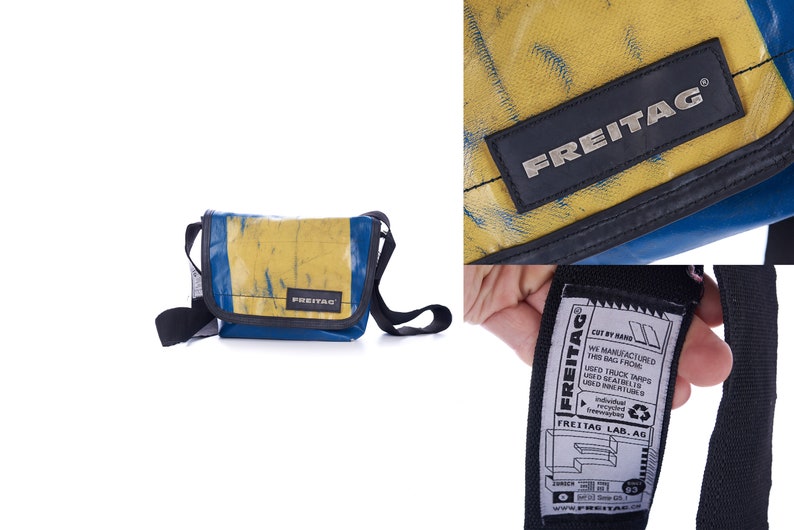 FREITAG Messenger Bag Blue Yellow Recycling Bag Bags image 1