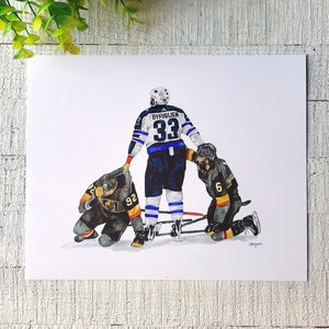 Dustin Byfuglien Hockey Print, Winnipeg Jets Art Print, Watercolor Hockey Print, Watercolor Byfuglien
