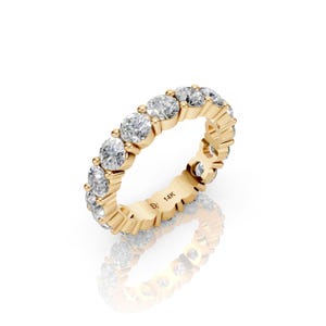 Stunning 14k Gold 4.0 mm Round Natural Diamonds Eternity Band, Wedding, Anniversary Gift