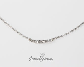 Gorgeous 0.30 CT Natural Round Diamonds Necklace Chain in 14k White Gold, Birthday - Anniversary - Christmas Gift
