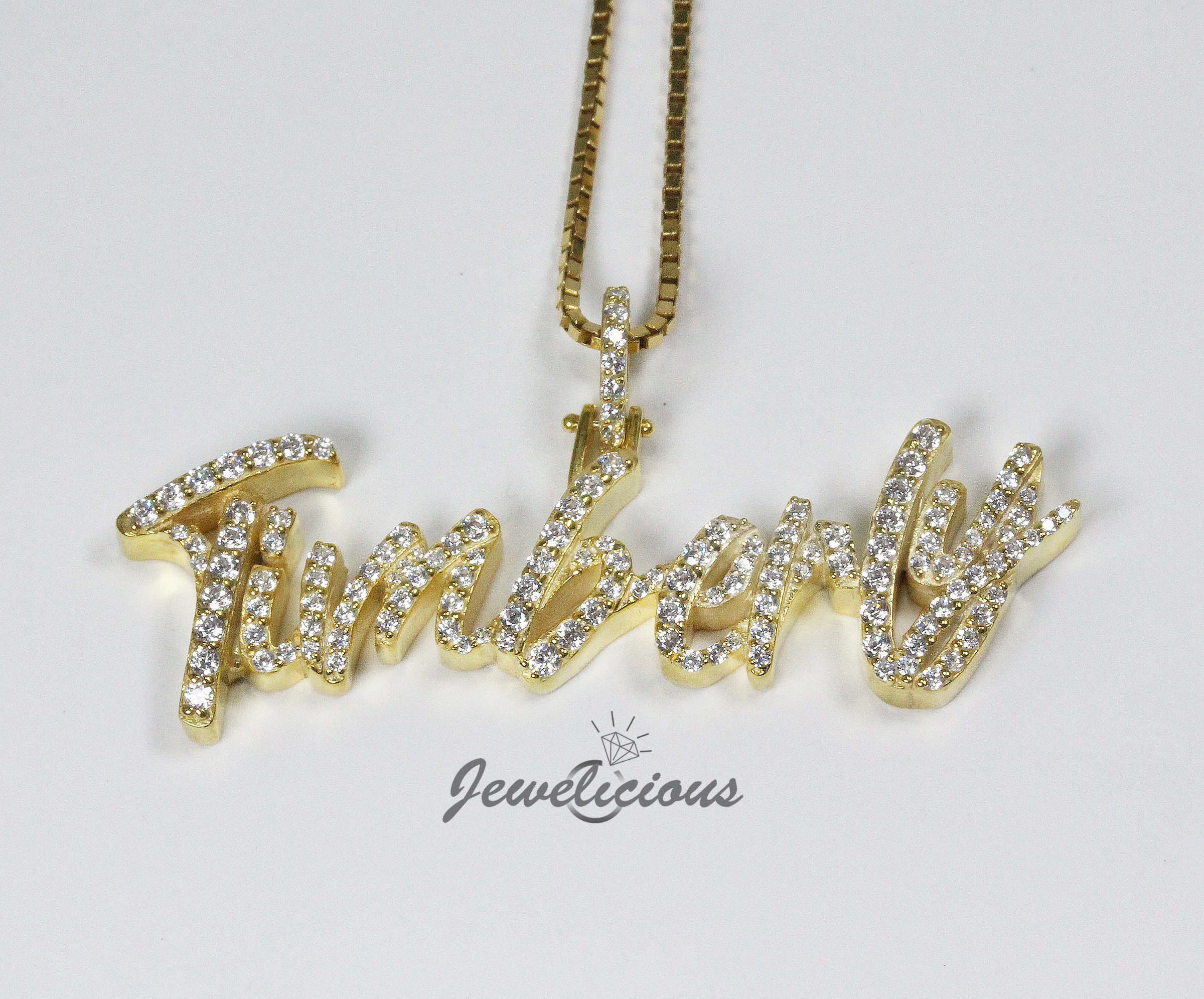 Golden Grass Matel Stylish Name Pendant, Size: Free Size