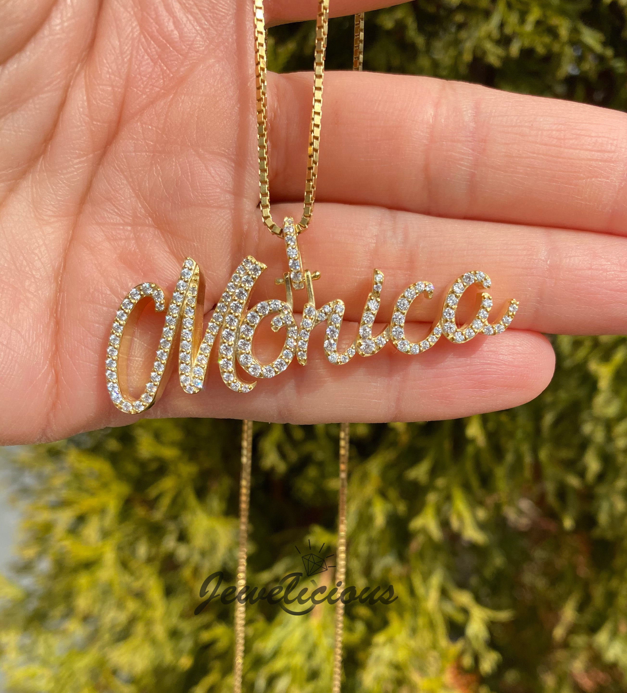 Golden Grass Matel Stylish Name Pendant, Size: Free Size